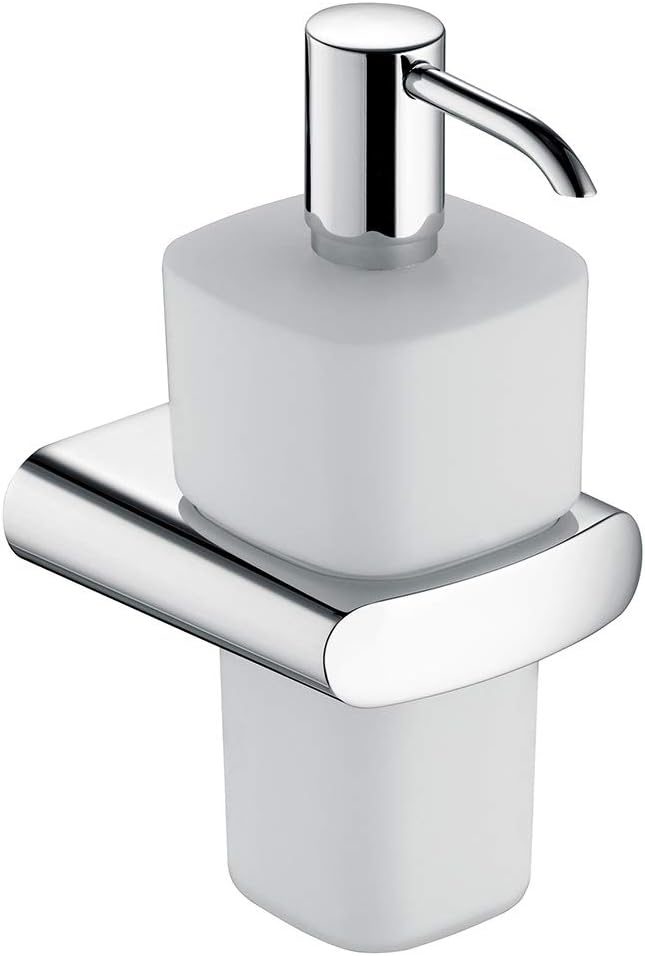 KEUCO Lotion-Spender Metall verchromt und Opal-Glas_ Inhalt nachfuellbar ca. 220ml_ Fuer Fluessigsei