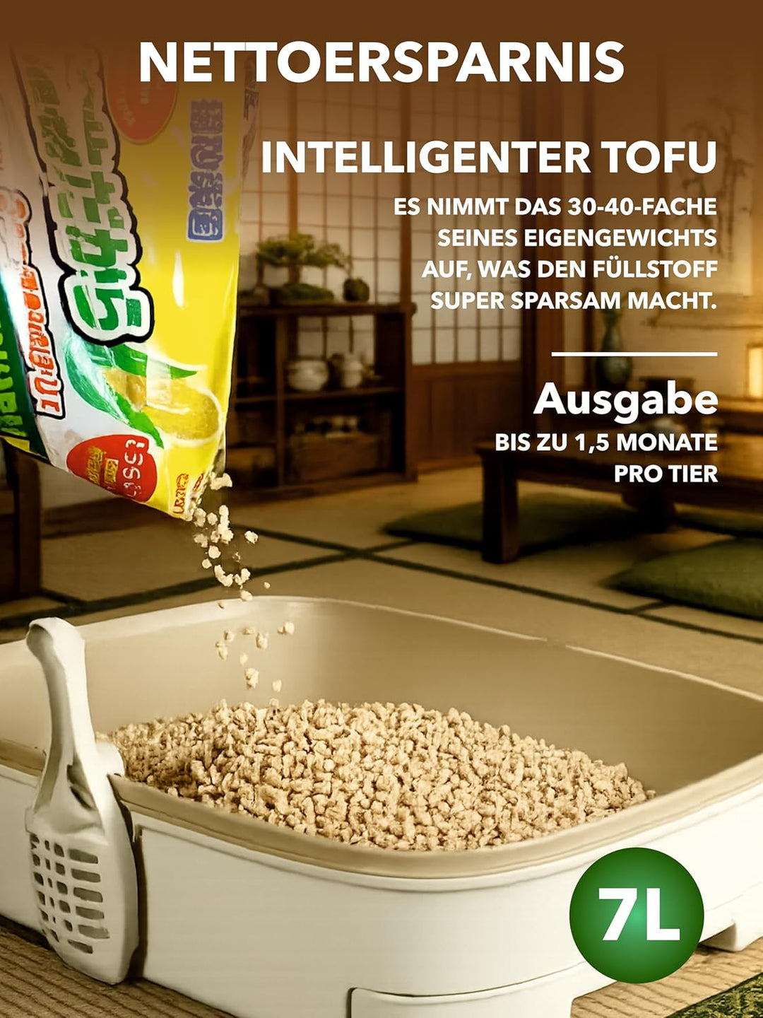 Pelleted Cat Litter, 7L, 6L,7 litres (Katzenstreufüller aus Wiesengras)