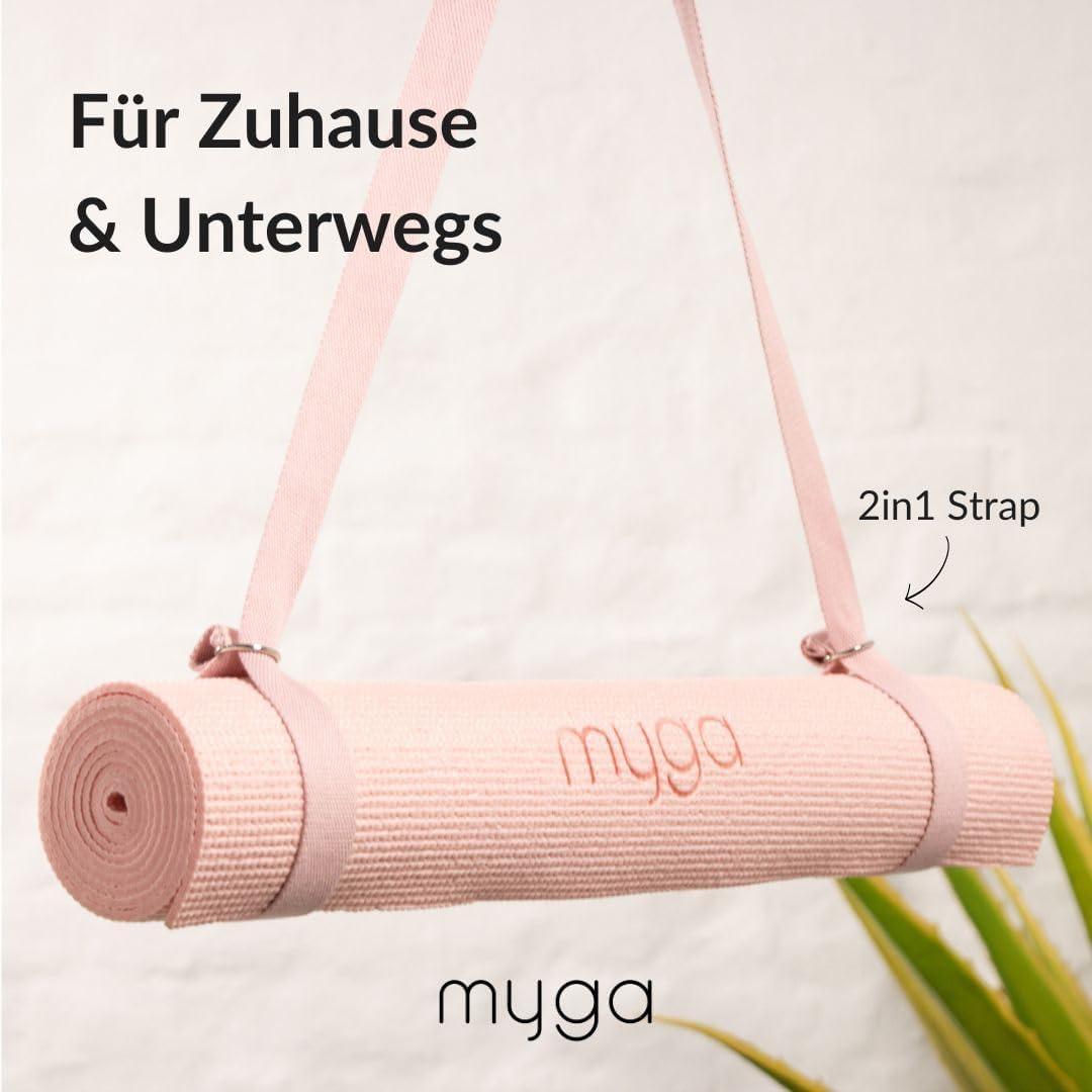 Myga Yoga-Starter-Set – Yogamatte, Yoga-Blöck Ziegel &amp; Metall D-Ring Yoga-Gurt – Starter Kit für Anf