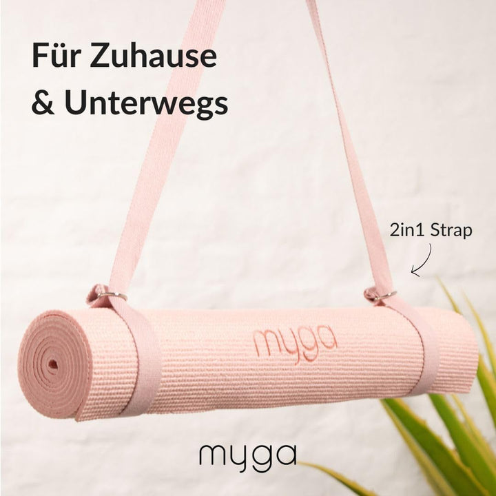 Myga Yoga-Starter-Set – Yogamatte, Yoga-Blöck Ziegel &amp; Metall D-Ring Yoga-Gurt – Starter Kit für Anf