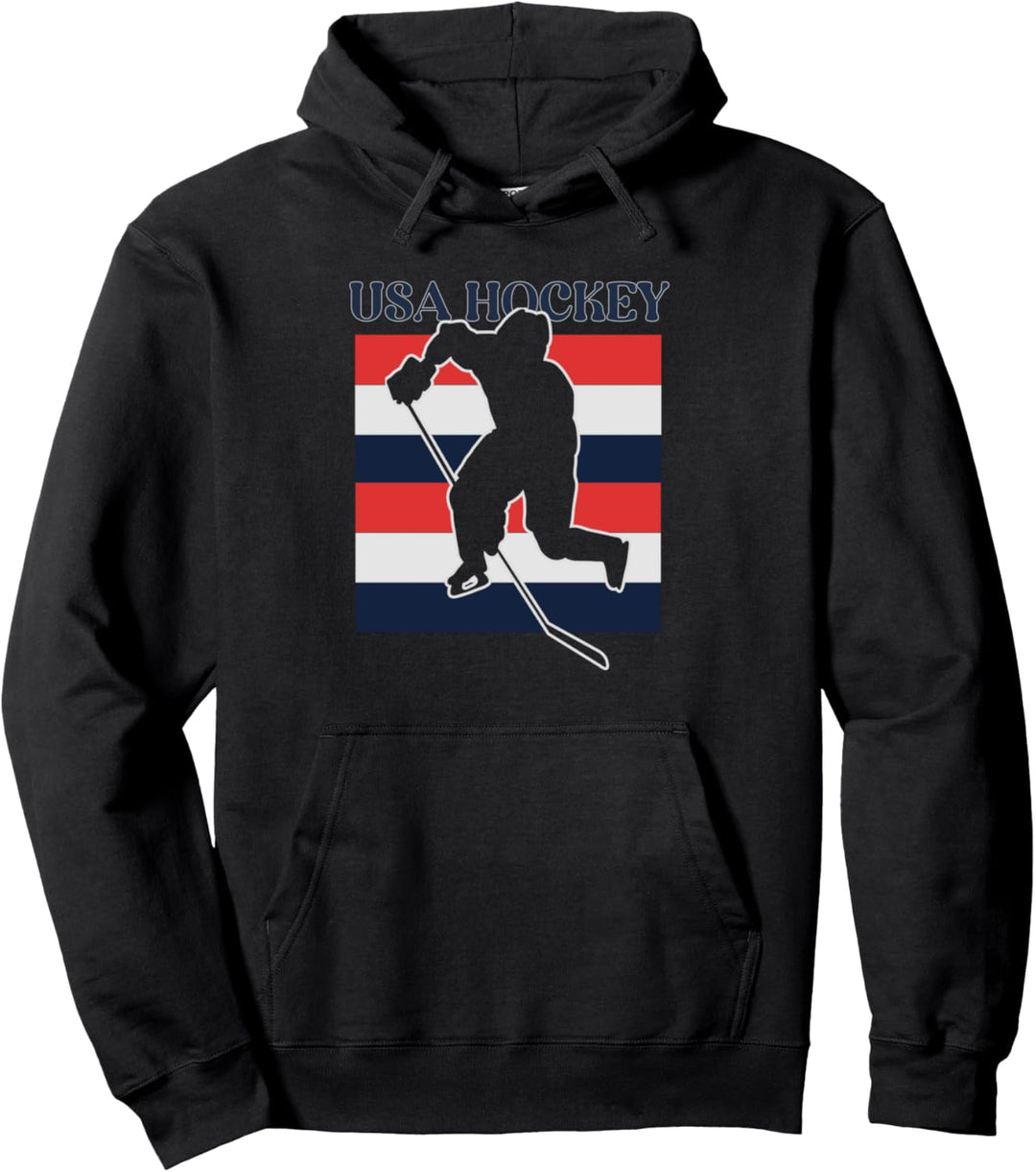 USA Team Sports Eishockeyspieler, patriotische amerikanische Flagge Pullover Hoodie