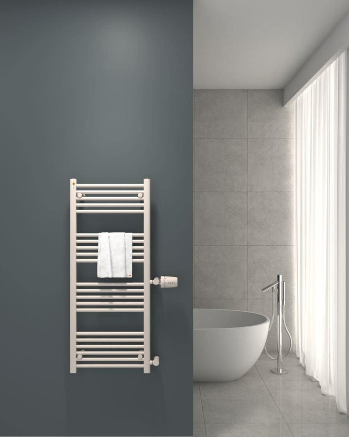 Badheizkörper 500x1200 mm Weiss – Handtuchheizkörper Seitenanschluss – Heizkörper Badezimmer – Wandh