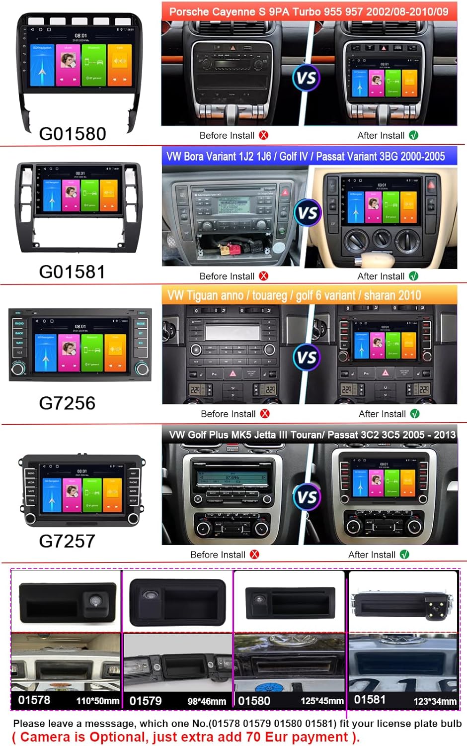 Auto Radio Autospieler GPS Navi Navigation Carplay/Android Autoradio 9 Zoll HD-Touchscreen USB Bluet