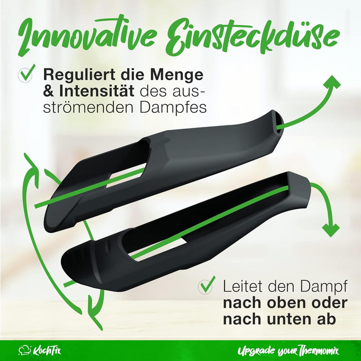 KochFix Dampfumleitung passend für Thermomix TM5, TM6, TM31, Monsieur Cuisine - Dampfumleiter zum Sc