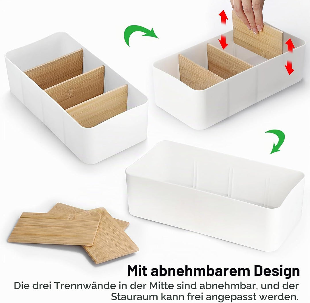 Kunststoff Gewürzbehälter Weiss Gewürzmischung Aufbewahrungsbox Teebeutelbox mit 3 herausnehmbaren B