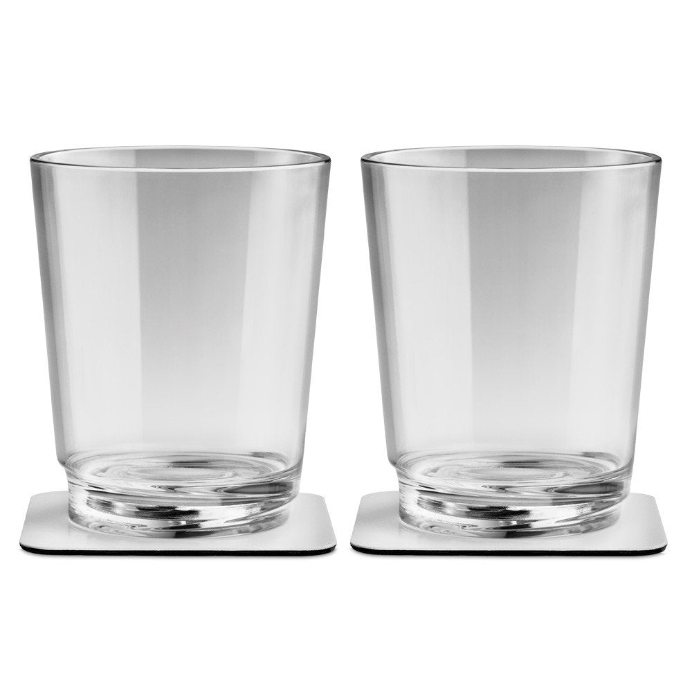 Silwy Magnetglas 250 ml mit Untersetzer 2er-Set transparent