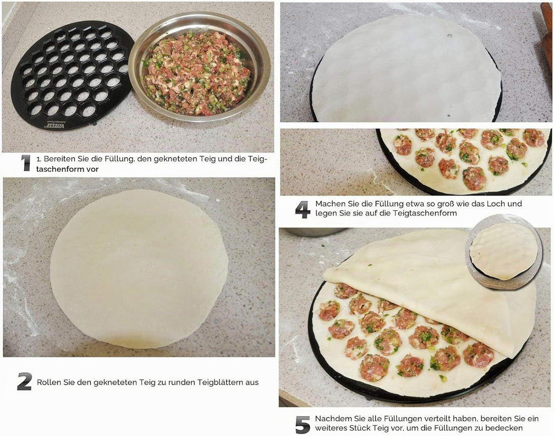 Alvinlite Russischer Ravioli-Macher, 37 Löcher, Teigtaschenform, Aluminium, Pelmeni-Metallhersteller