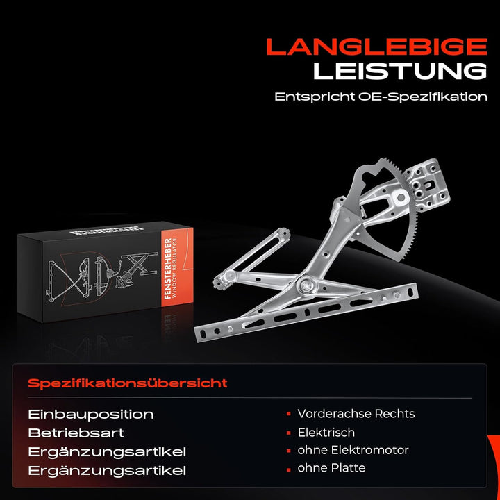 Fensterheber Ohne Motor Vorne Rechts Kompatibel mit SLK R170 SLK200 SLK230 Roadster 1996-2000 170720
