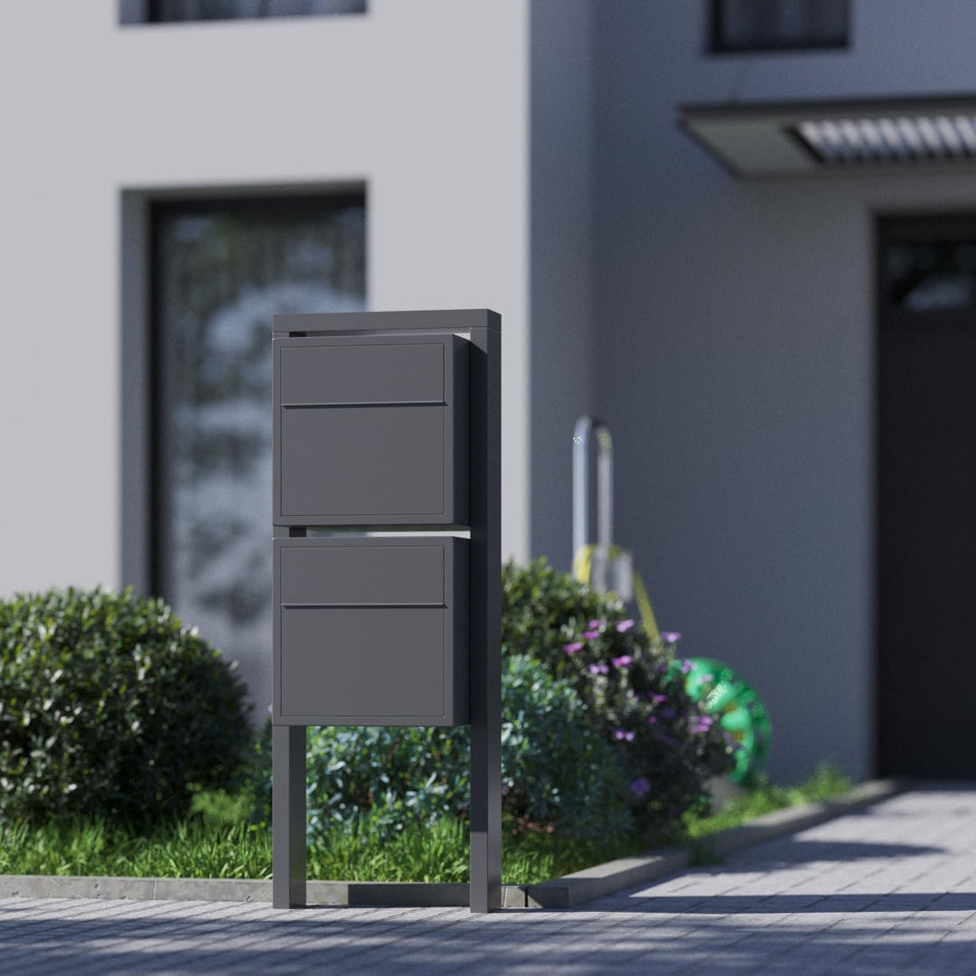 Standbriefkasten Lucera for Two in Anthrazit | rückseitige Entnahme