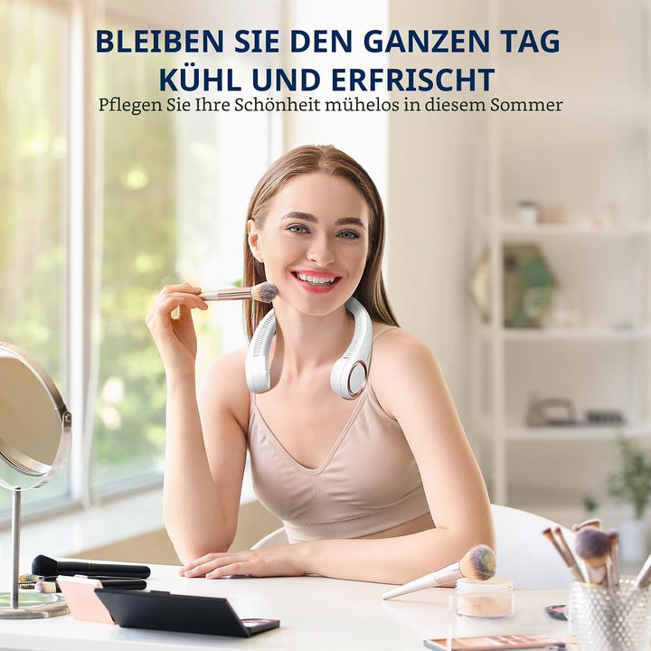 Morelax Tragbarer Hals Ventilator,4000 mAh Batteriebetriebener Tragbarer Persönlicher Ventilator,USB
