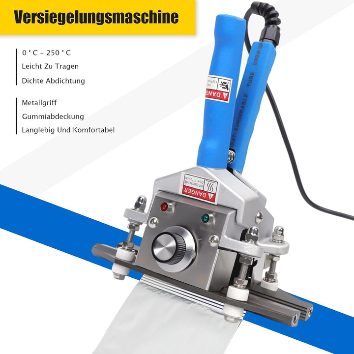 Hand Versiegelungsmaschine, 300W 220V Handcrimp Versiegelung Tragbare Handversiegelung mit Zange Für
