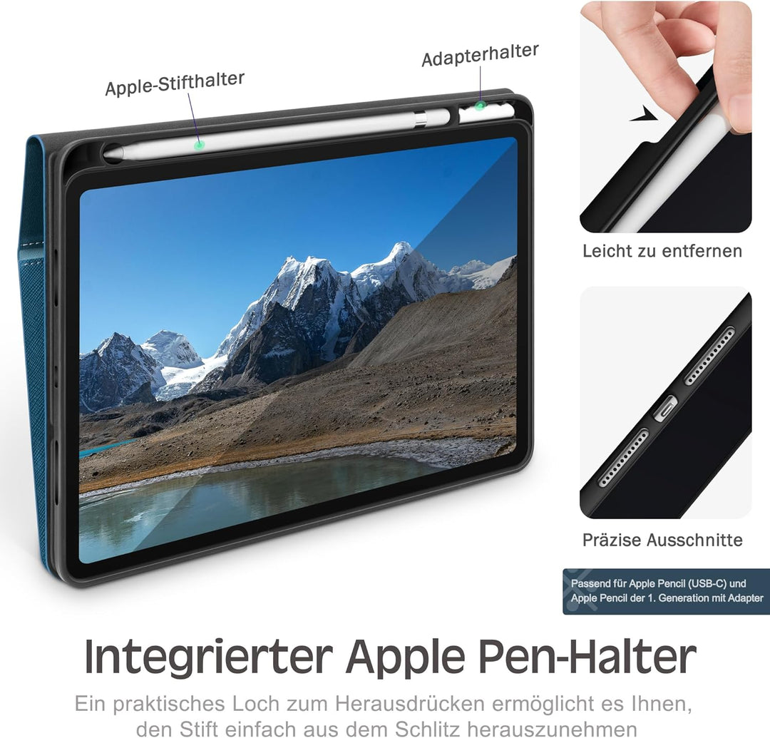 KingBlanc für iPad A16 Hülle 11. Generation 11 Zoll 2025, iPad 10. Generation 10,9 Zoll 2022 mit Pen