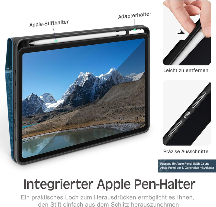 KingBlanc für iPad A16 Hülle 11. Generation 11 Zoll 2025, iPad 10. Generation 10,9 Zoll 2022 mit Pen