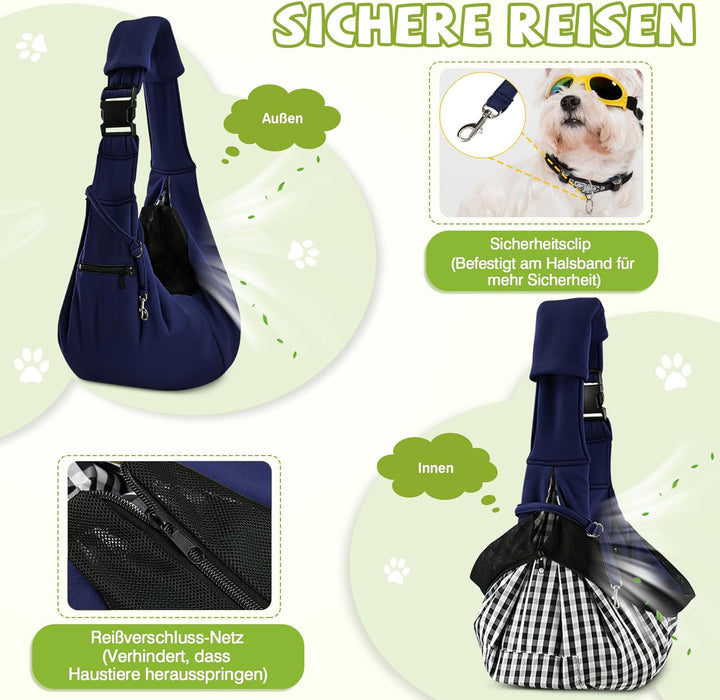 ALLSOPETS Hundetragetasche Atmungsaktive Bequeme Haustier Tragetasche für Kleine Hunde Katzen Sicher