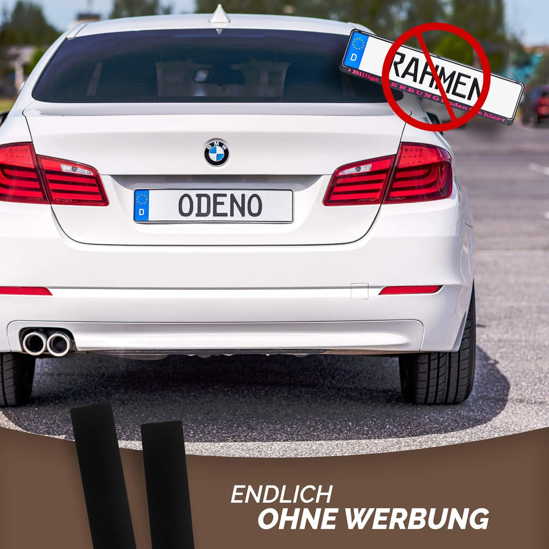 DAS ORIGINAL - ODENO® Klett Kennzeichenhalter-Set Rahmenlos selbstklebend - Nummernschildhalterung f