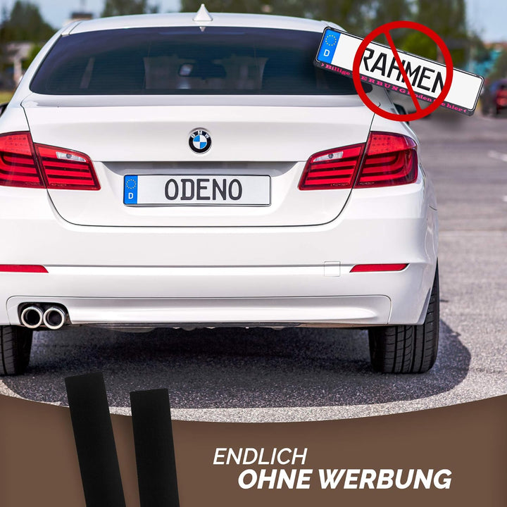 DAS ORIGINAL - ODENO® Klett Kennzeichenhalter-Set Rahmenlos selbstklebend - Nummernschildhalterung f