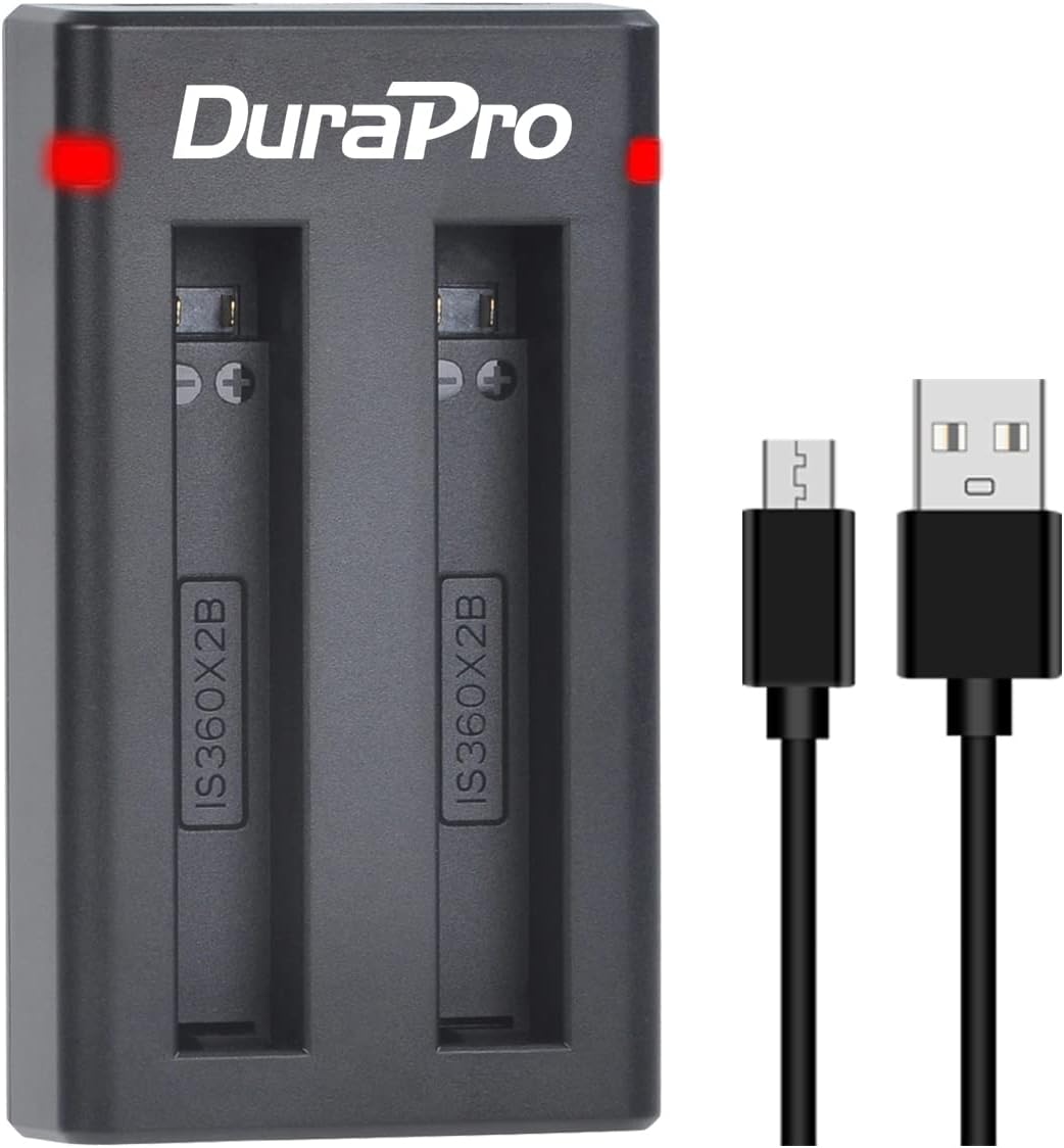 DuraPro 2X 1800mAh Akku + Dual USB Ladegerät mit Typ C-Port für Insta360 ONE X2 Kamera