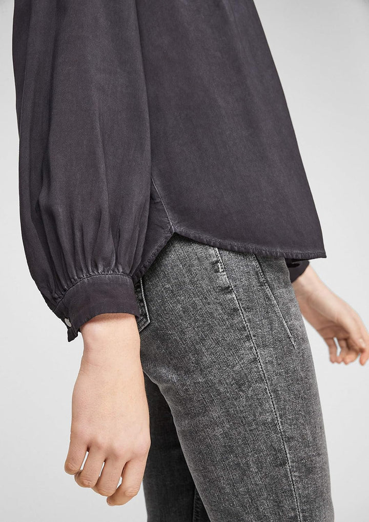 QS Damen Bluse 38 Faded Black, 38 Faded Black