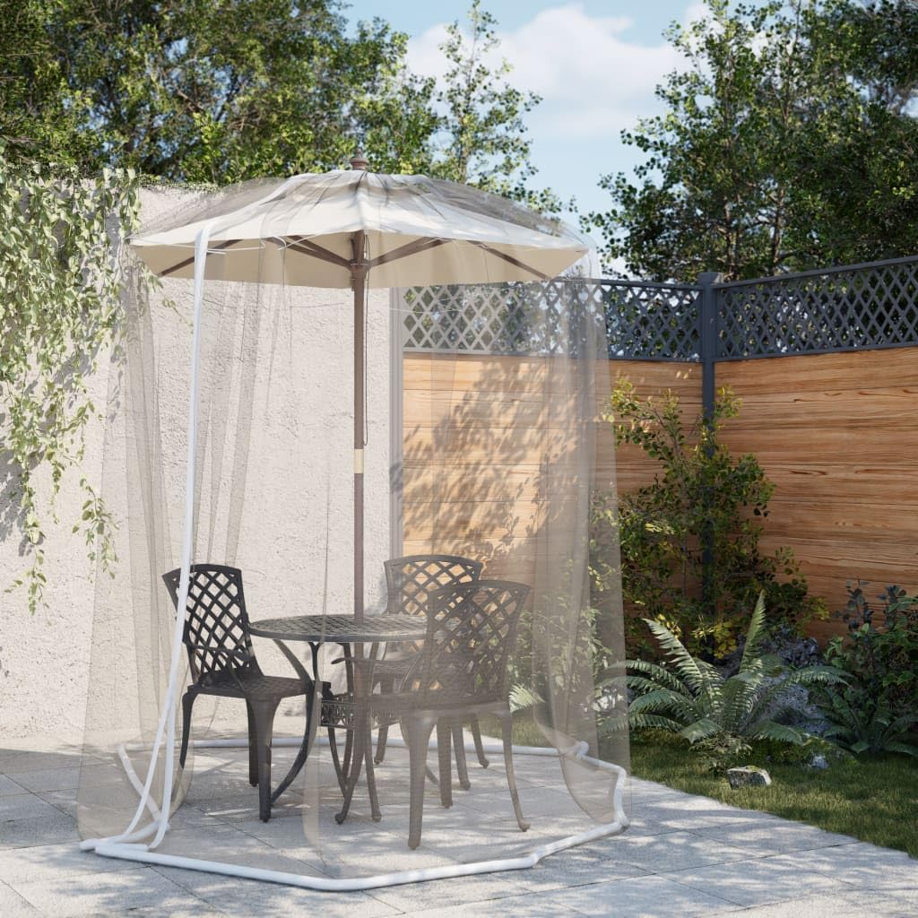vidaXL Moskitonetz für Sonnenschirm 220 Mesh Weiss Φ330x250 cm, Moskito Netz, Moskitonetz für Sonnen
