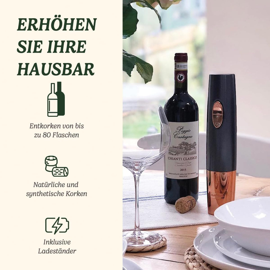 Cuisinart CWO50E Automatischer Weinöffner, wiederaufladbar, mitternachtsgrau &