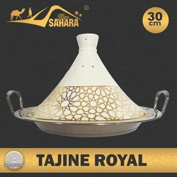 Marokkanische Tajine Tagin Tajin Royal Ø 30 cm Keramik Induktion Kochtopf, orientalischer Kochtopf