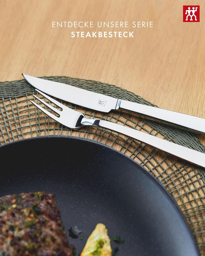 ZWILLING Steakbesteck Set für 6 Personen, 12-teilig, 6 Steakmesser und 6 Steakgabeln, Inkl. Aufbewah