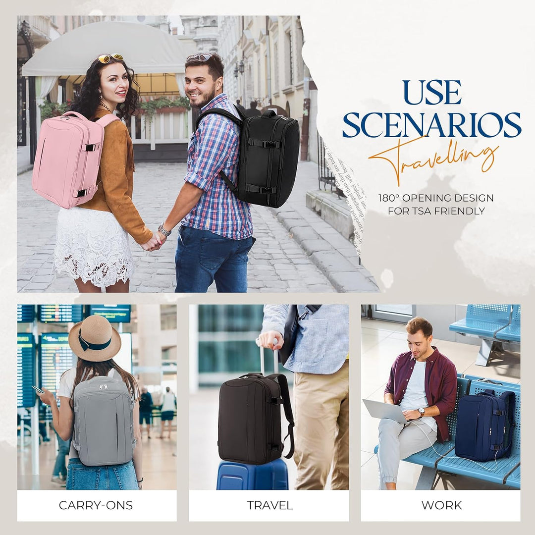 VMIKIV Rucksack Handgepäck 55x40x20 Rucksack für Ryanair,Reiserucksack Damen für Easyjet,18,4 Zoll L