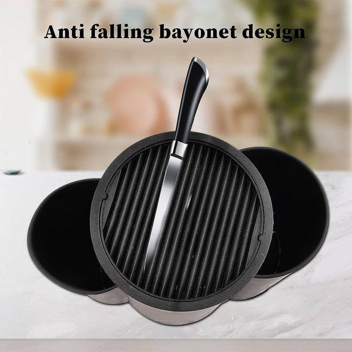 3-in Messerblock Ohne Messer, Universal runder Messerblockhalter unbestückt mit utensilienhalter, Me