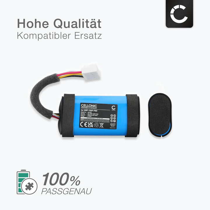 CELLONIC, Lautsprecherakku kompatibel mit JBL Flip 6 (6800mAh, 3.7V) Ersatzakku GSP-1S2P-F6D