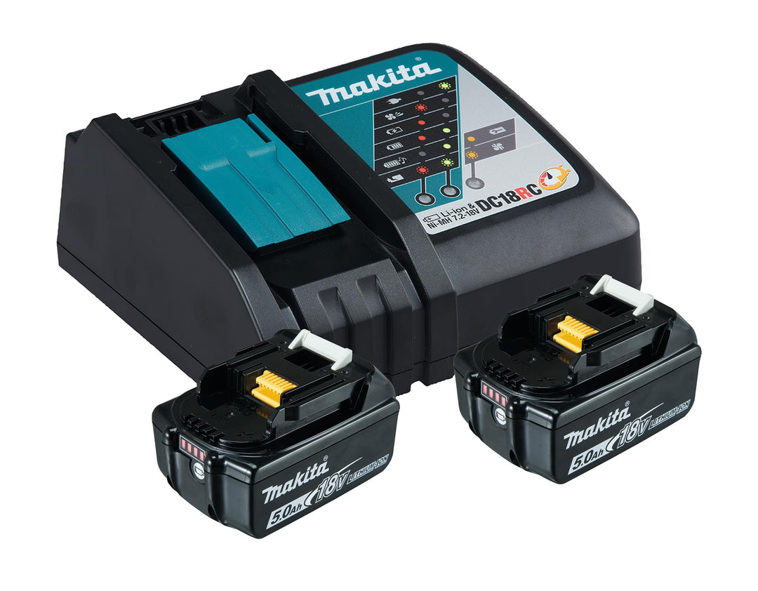 Makita Power Source Kit (2x Werkzeugakku mit Ladestation, Ersatzakkus für Elektrowerkzeuge von Makit