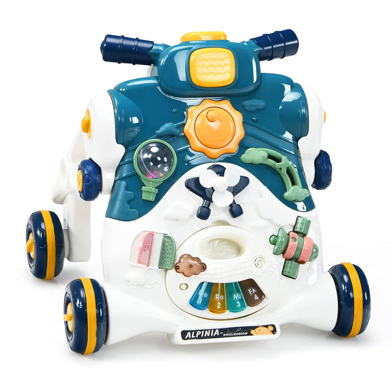 LIFEZEAL 3 in 1 Lauflernwagen, Baby Lauflernhilfe mit Spielbrett, Baby Walker mit Musik- & Spielfunk