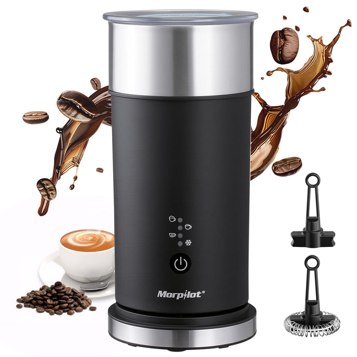 Morpilot Milchaufschäumer Elektrisch 4-in-1, 240ml, 400W für Heissen & Kalten Milchschaum, Edelstahl