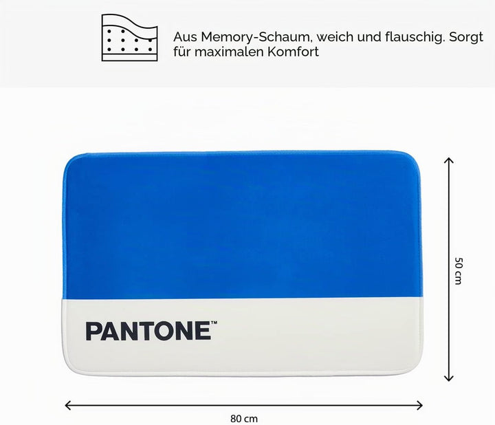 SWEET HOME Pantone™ Badteppich aus Memoryschaum, saugfähig und weich, mit gummierter Rückseite, wasc