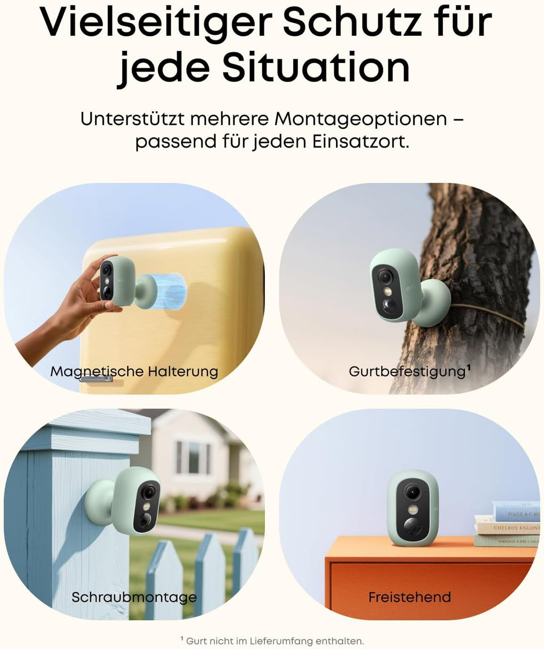 eufy eufyCam C35, Kabellose Überwachungskamera Aussen & Innen, Magnetische Halterung, Farbnachtsicht