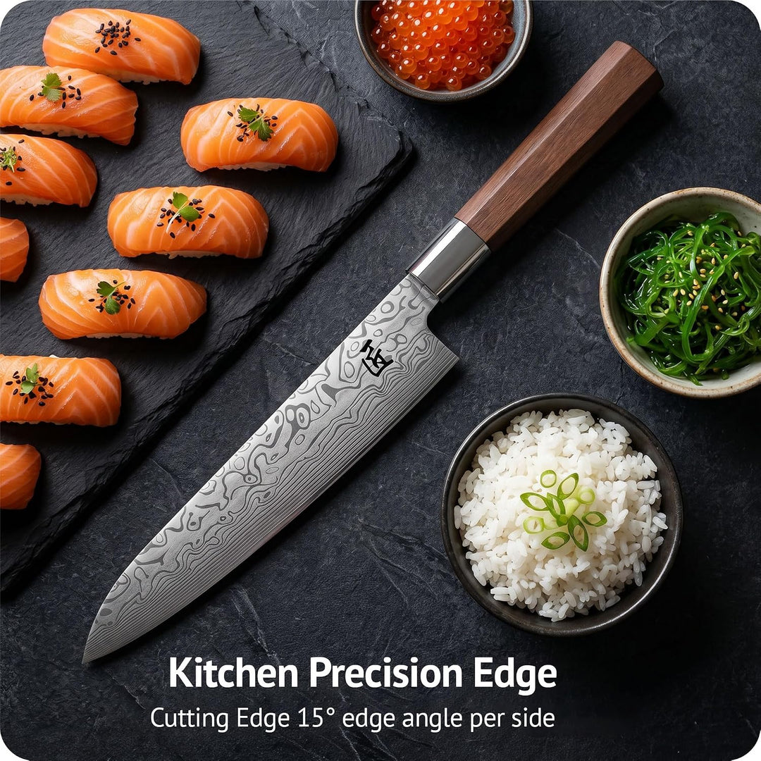 INTIGNIS VG10 Damast Gyuto Kochmesser 20 cm, Japanisches Messer Geschenkbox