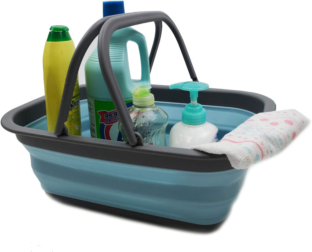 SAMMART 9,2 l Faltbare Wanne mit Griff – tragbarer Picknickkorb für den Aussenbereich – Faltbare Ein