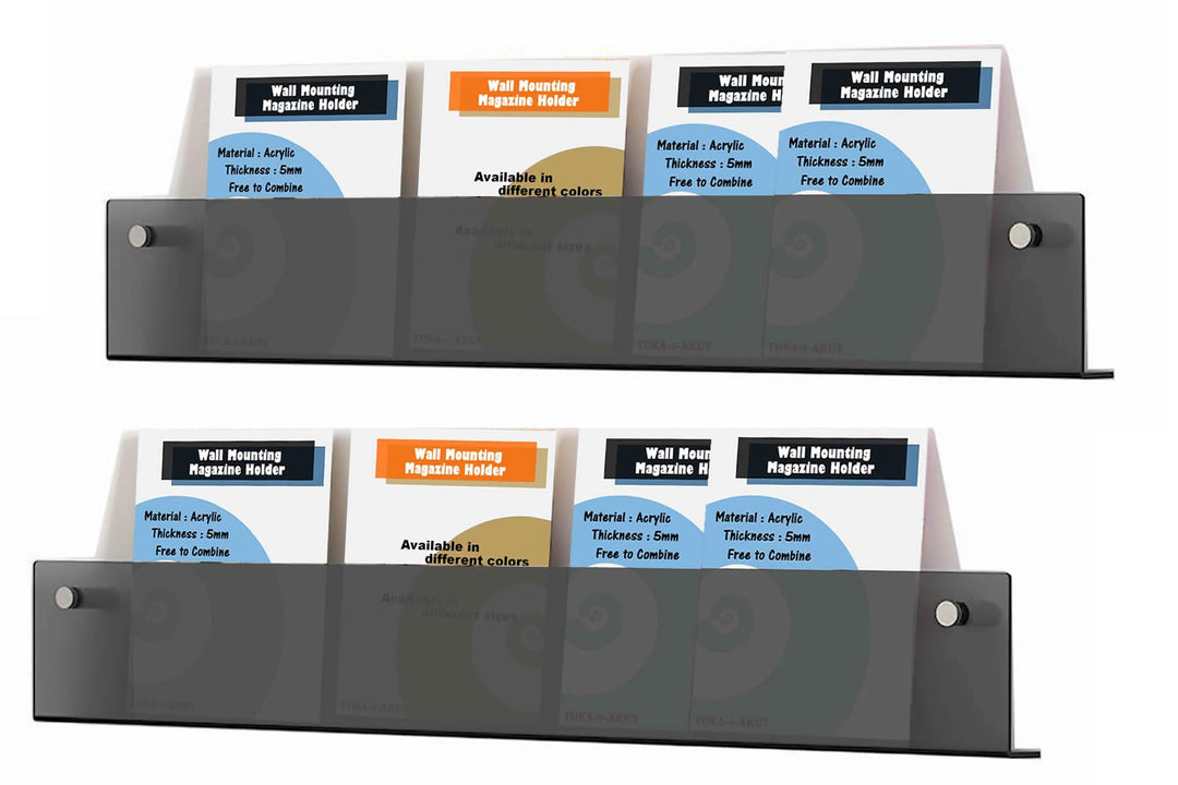 TUKA-i-AKUT 2er 100cm Wand Prospekthalter Acryl Extra Stark, Zeitschriftenhalter Wandregale für Zeit