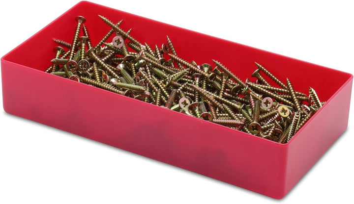 1a-TopStore 25 Stück Einsatzkasten Serie E40, farblich sortiert, 5 Farben u. 4 Grössen, aus Polystyr