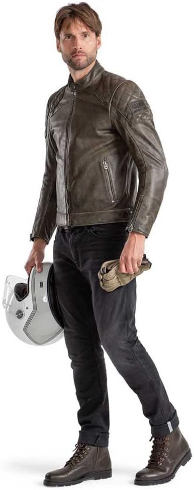 Revit Cordite Motorrad Lederjacke (Olive,52) 52 Olivegrün, 52 Olivegrün