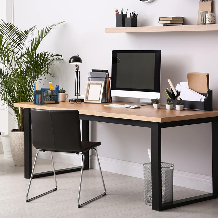 Relaxdays Schreibtisch Organizer, Büroorganisator mit Stiftehalter & Schublade, Metall, HBT: 10,5 x