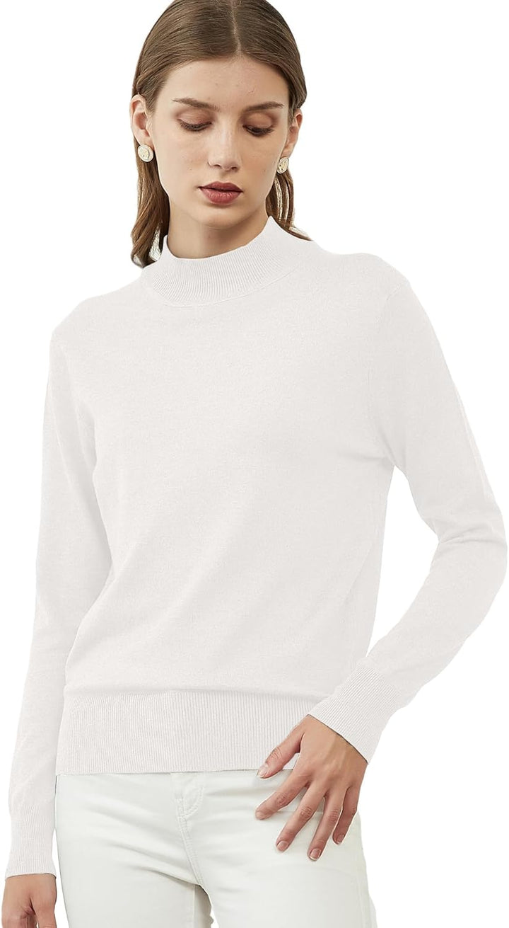 Women’s Turtleneck Sweater Knitted Jumper Autumn Loose Sweatshirt Casual Classic Elegant Knitted Jum