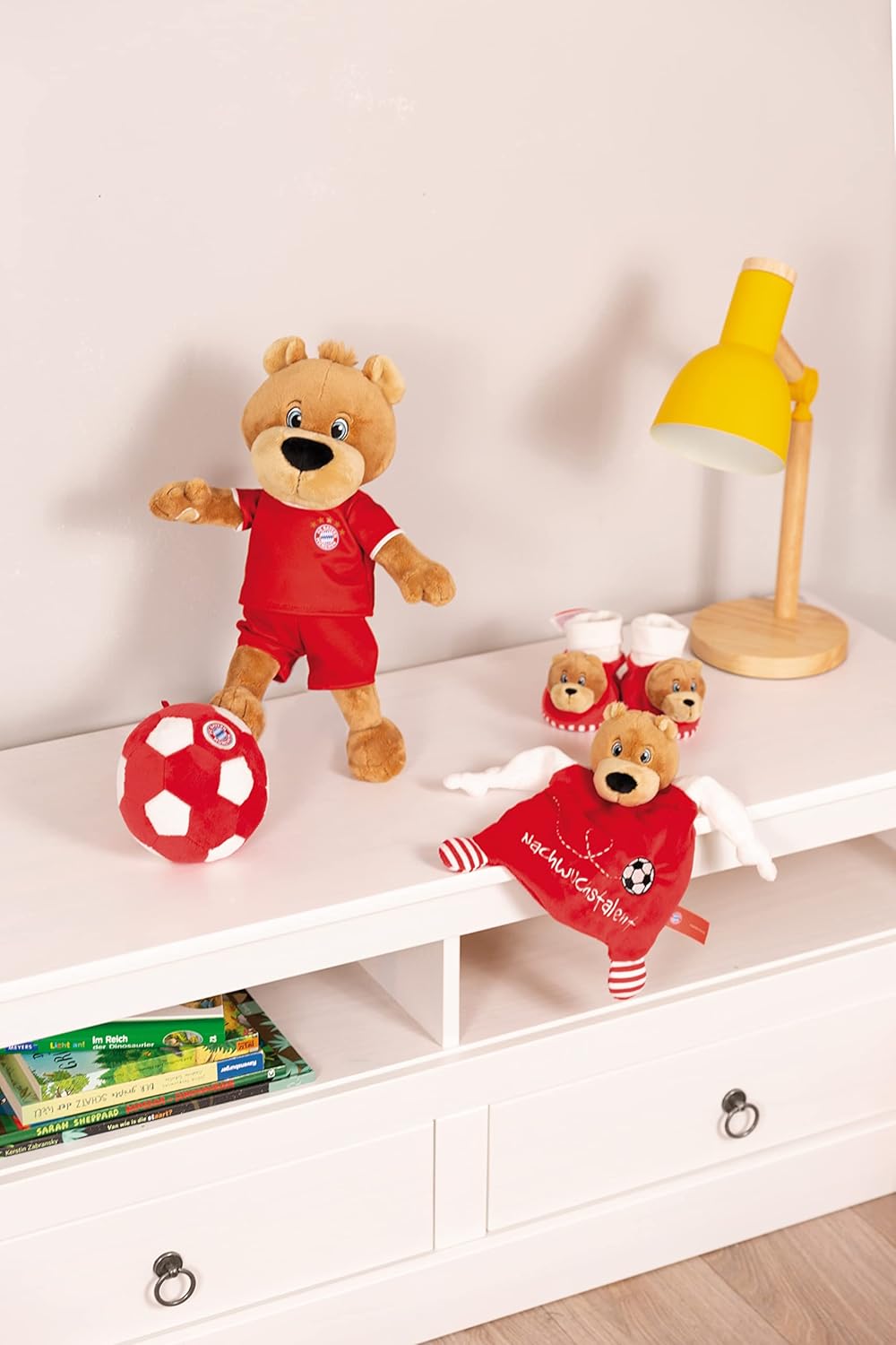 NICI Schmusetusch FC BAYERN MÜNCHEN Bär Berni 25 x 25 cm – niedliches Schnuffeltuch mit Stickerei "N