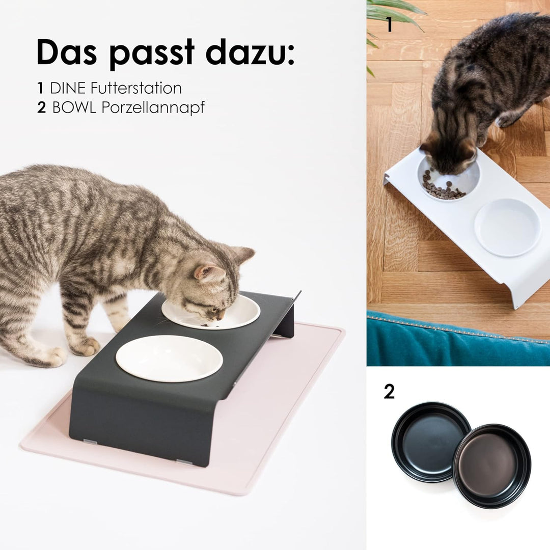 LucyBalu® Napfunterlage für Katzen | Katzenmatte für Wasser- & Futternapf | Silikonmatte als rutschf