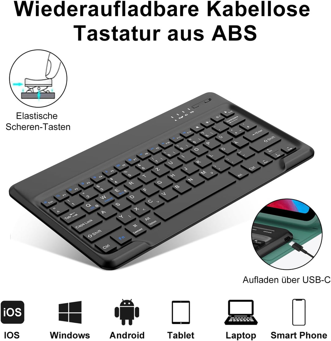 Hülle mit Tastatur für iPad Pro 12.9 Zoll 6ª 2022 /5ª 2021/4ª 2020/3ª Gen 2018, QWERTZ Deutsches Mag