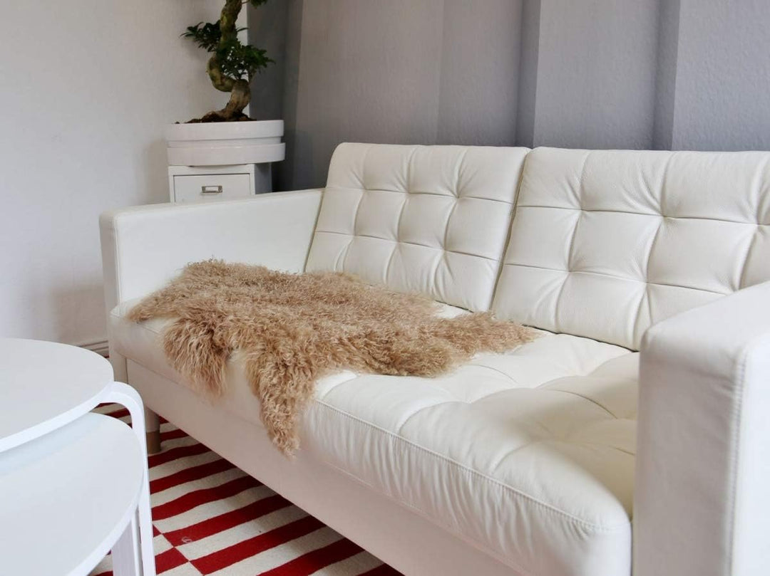 Hollert Lammfell Tibet Sheepskin Monglolisches Schaffell gelockt sehr weich Echtfell Dekoration Läuf