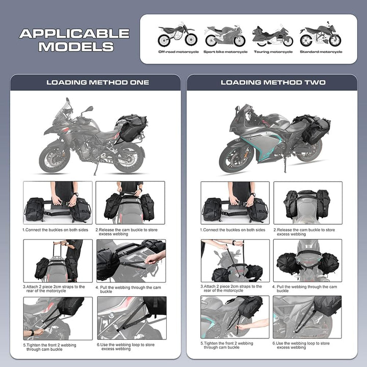 Rhinowalk Motorrad-Satteltaschen Gepäckträgertasche 28L (14L*2) wasserdichte Anti-Vibrations-Motorse