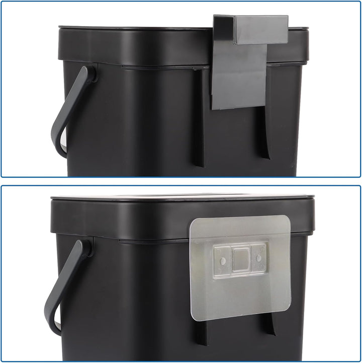 Küche Bioabfallbehälter, 2 Stück Set (3L + 5L), Kunststoff Küche Kompostbehälter mit Deckel hängen,
