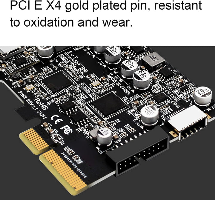 ASHATA PCI Express zu USB 3.2 GEN 2 Front Typ C Erweiterungs Karte, 10Gbps Max Speed USB C Anschlüss