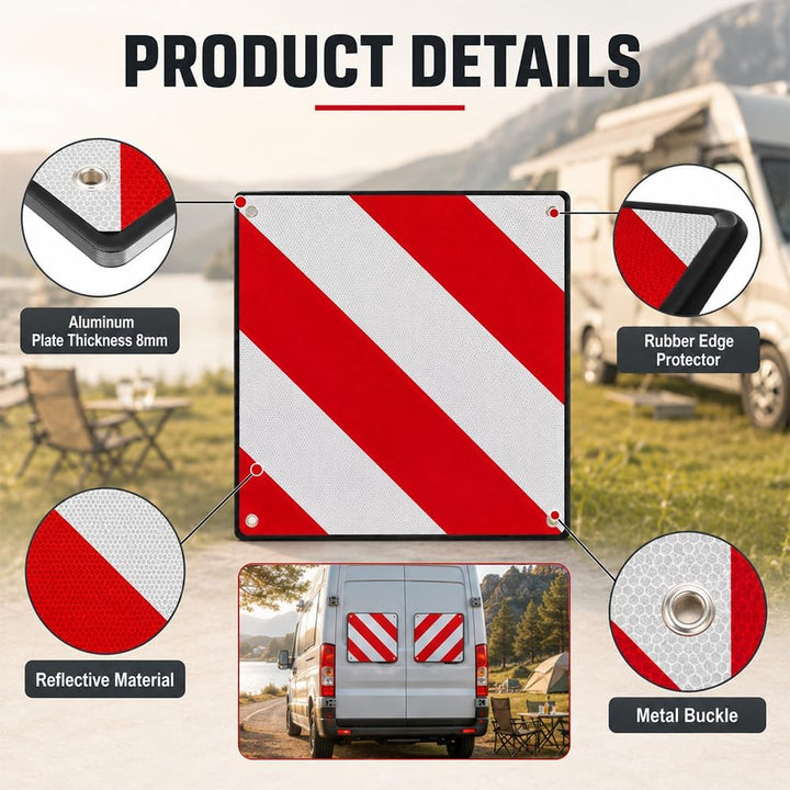 Warntafel Fahrradträger, ZMCVOE 2 in 1 Warntafel Italien Spanien, Warnschild Fahrradträger, Reflekti
