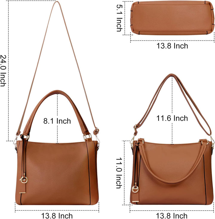HAWEE Mode Damen Handtasche aus Weiches PU-Leder Umhängetasche Grosse Schultertasche mit Reissversch